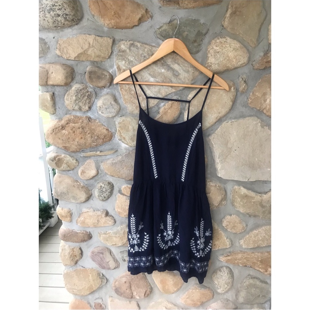 Crochet Navy Cami Dress